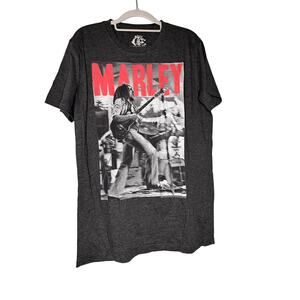 Bob Marley Carch a Fire grey graphic T-shirt
